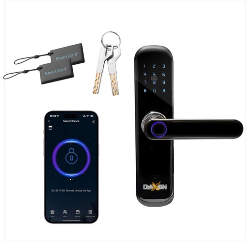 Cerradura Inteligente B110, Huella Dactilar, Código, Tarjetas RFID, Aplicación y Llave