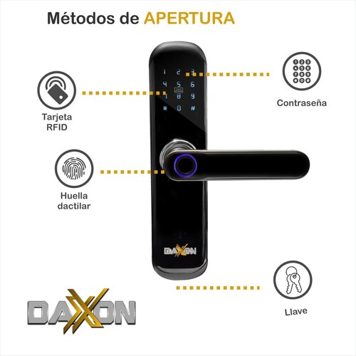 Cerradura Inteligente B110, Huella Dactilar, Código, Tarjetas RFID, Aplicación y Llave