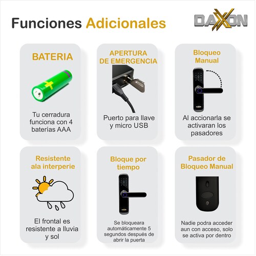Cerradura Inteligente B110, Huella Dactilar, Código, Tarjetas RFID, Aplicación y Llave