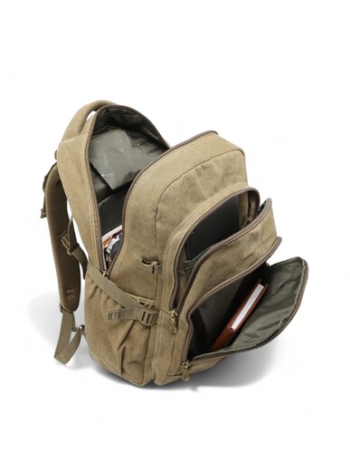 Mochila Lona Vintage tipo Tactica Reforzada