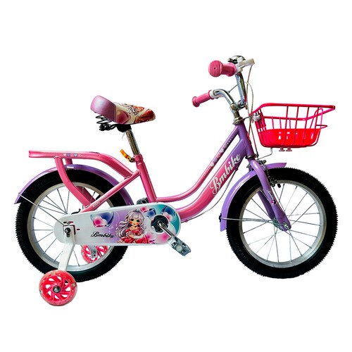 Bicicleta para Niña R-16 BM Toys Rosa Pastel con Morado YM- 800.