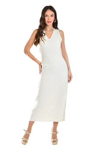 Vestido midi con abertura /Juvenil, 822 (Beige) 