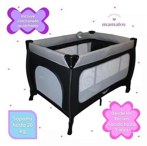 Cuna Corral Para Bebé | Plegable | Mosquitero Ts002 - Negro