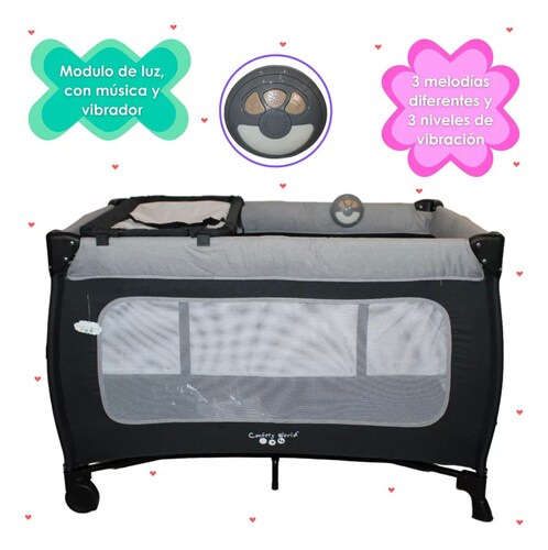 Cuna Corral Para Bebé | Plegable | Mosquitero Ts002 - Negro