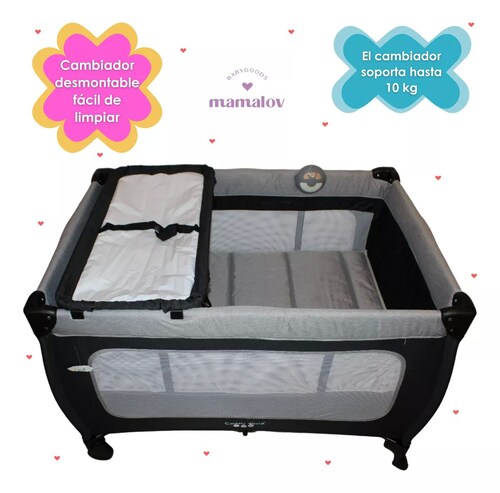Cuna Corral Para Bebé | Plegable | Mosquitero Ts002 - Negro