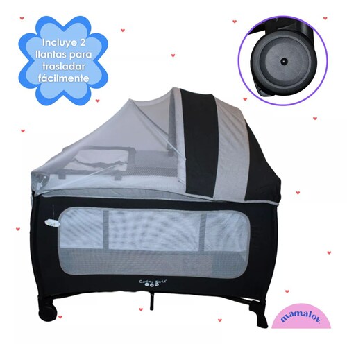 Cuna Corral Para Bebé | Plegable | Mosquitero Ts002 - Negro