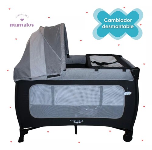 Cuna Corral Para Bebé | Plegable | Mosquitero Ts002 - Negro