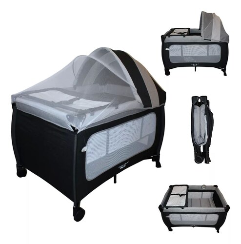 Cuna Corral Para Bebé | Plegable | Mosquitero Ts002 - Negro