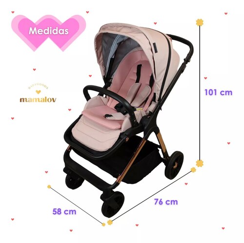 Carriola Para Bebés 4 En 1 | 0-3 Años | Arlet | Rosa