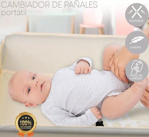 Cambiador de pañales portatil para bebé.