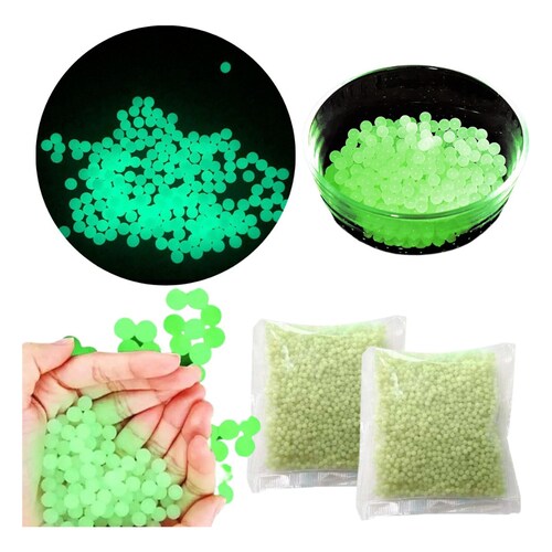 Bolitas Hidrogel Fluorescentes 1000 Bolas Gel Blaster 7-8mm Munición de Gel de Brillar en Oscuridad Perlas Luminosas de Agua Munición de Recarga 
