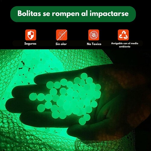 Bolitas Hidrogel Fluorescentes 1000 Bolas Gel Blaster 7-8mm Munición de Gel de Brillar en Oscuridad Perlas Luminosas de Agua Munición de Recarga 