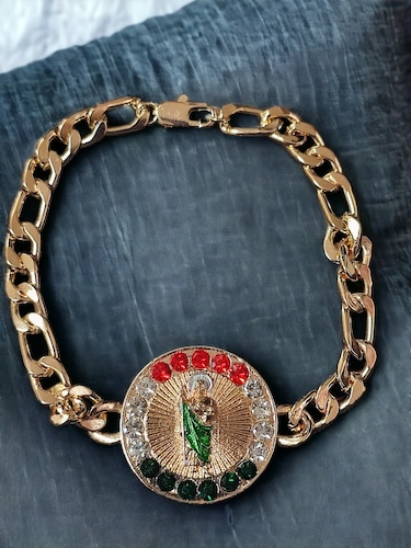 Esclava San Judas Tadeo de oro laminado de 18 kilates,medalla San Judas Tadeo