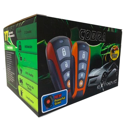 Alarma de auto Extreme Cobra ALEXCO Con Sensor Impacto Anti Robo.