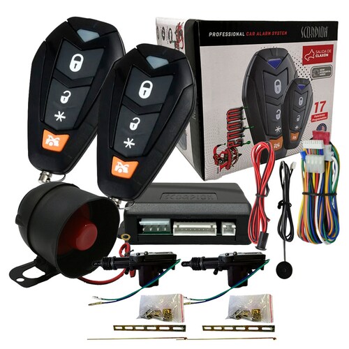 Kit de Actuador con Alarma para Auto Scorpion Venom ALSCVE 17 funciones.