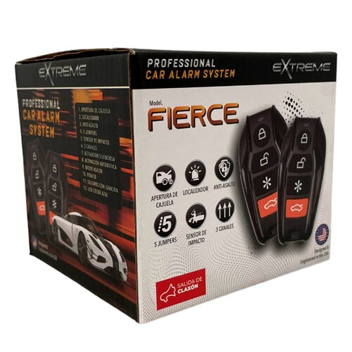 Kit de Actuador con Alarma para Auto Extreme Fierce ELEXFI con sensor de doble impacto 17 funciones.