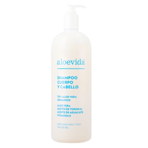 Shampoo Aloevida Cuerpo/cabello 70% Aloe Vera Orgánico 1 Lt