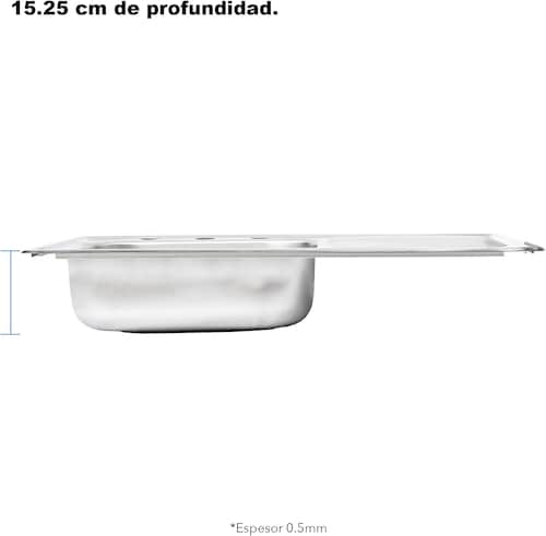 Tarja Sencilla 80 X 50 CM (Con Escurridero) incluye Mezcladora y Kit de Instalación