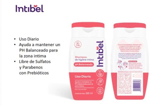 Intibel Shampoo de Higiene Intima con ingredientes naturales Uso diario 220 ml.