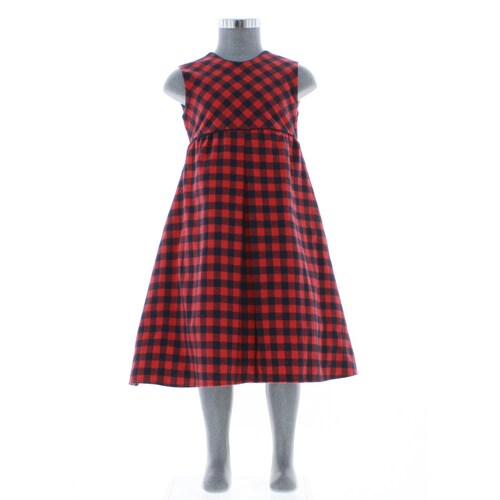 Vestido Para Niña Color Rojo Cuadros 1 A 8 Años 3715.