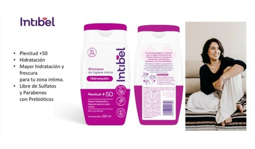 Intibel Shampoo de Higiene Intima 50+ Plenitud Uso diario 220 ml.
