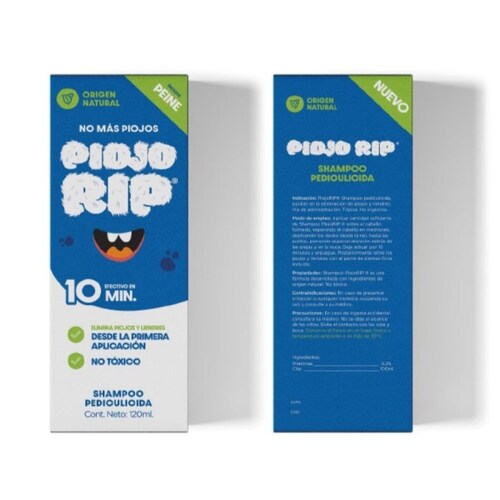 Piojo RIP Shampoo Anti piojos con ingredientes naturales 120 ml + peine.