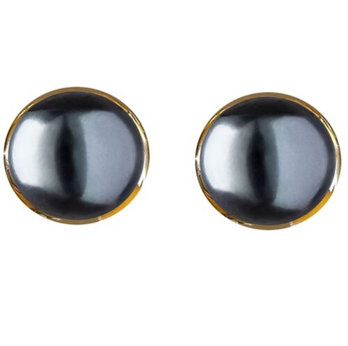 Aretes Perla Cultivada Chapa Oro Blancos Negros Y Rosas A 068.