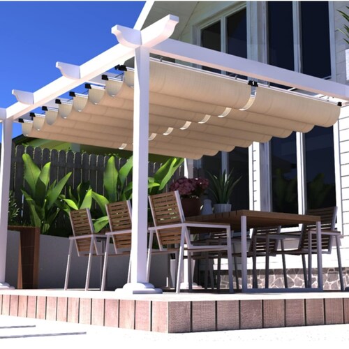 Toldo retractil exterior jardín terraza pérgola 