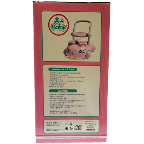 Caminadora para Bebé de Gato BM Toys 7660 Rosa.