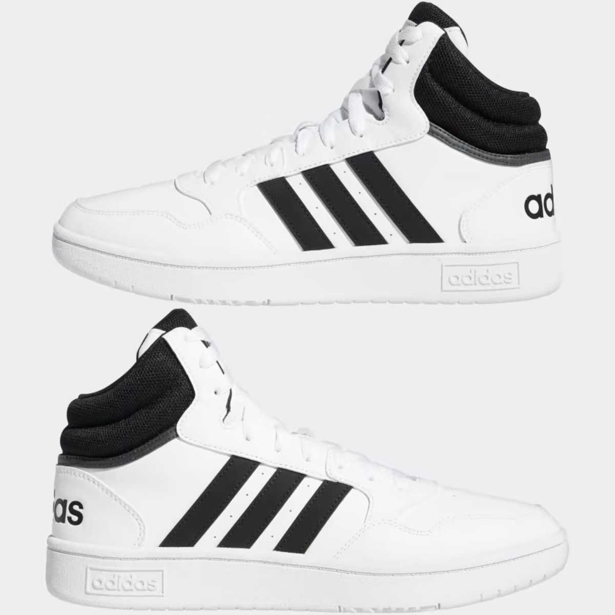 Tenis Bota Adidas Hoops Blanco Negro de Caballero Original