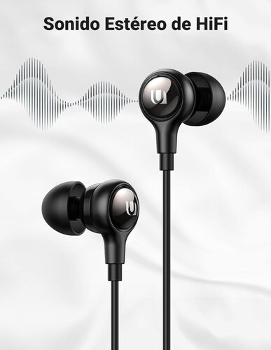 Audifonos Tipo C Ugreen con Manos Libres y Cancelación de Ruido Negro.