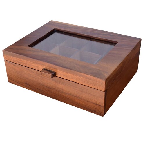 Organizador de Te Parota-Caja de Madera de Parota.