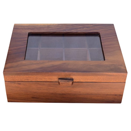 Organizador de Te Parota-Caja de Madera de Parota.