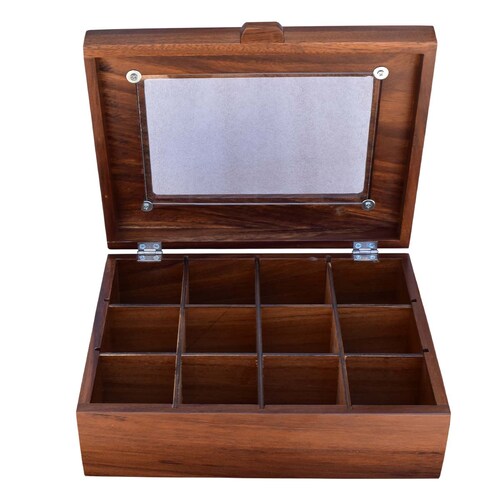 Organizador de Te Parota-Caja de Madera de Parota.