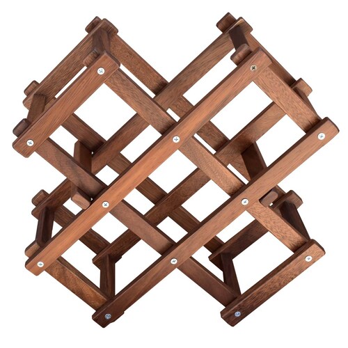 Cava de Madera de Parota Plegable Porta Botellas para vinos Capacidad 6 Botellas.