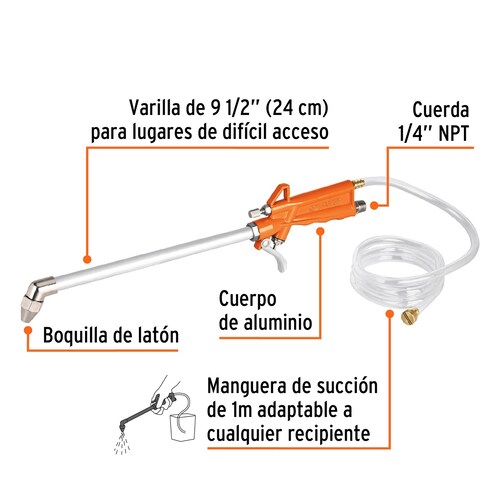 Pistola para limpieza de máquinas, cuerda 1/4" NPT, Truper