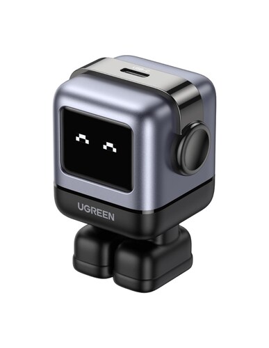 Cargador GaNRobot Tipo C Carga Rápida Ugreen 30W con pantalla digital Gris
