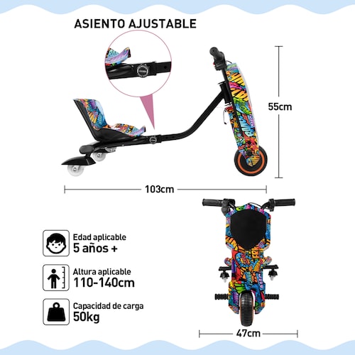 Triciclo Eléctrico Honey Whale JL-008 Multicolor.