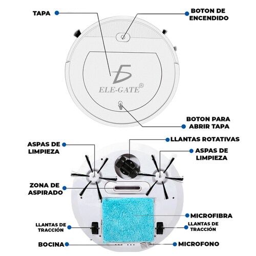 Barredora Inteligente Recargable Color Blanco.