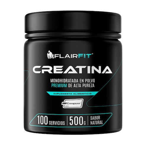 Flairfit Creatina Monohidratada Creapure® De Alta Pureza En Polvo 500g, Sabor Natural.