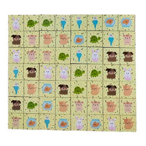 Dominó Animales Domésticos: Juego De Mesa Didáctico Diversión Aprendizaje 28 Pz..