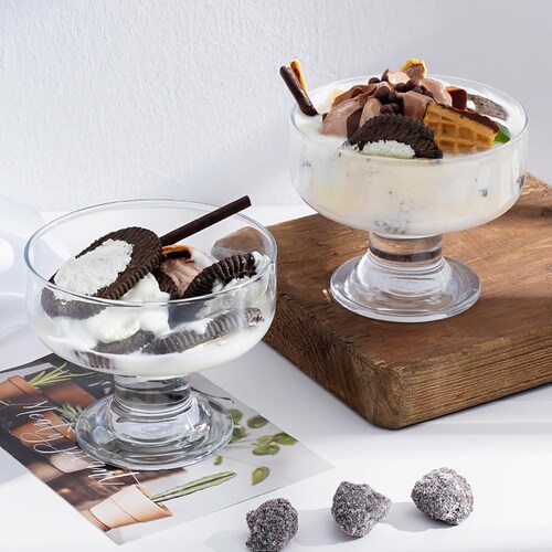 Lex Juego De 6 Copas De Vidrio Para Licor Postre Helado.