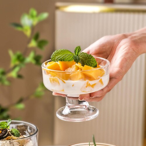 Lex Juego De 6 Copas De Vidrio Para Licor Postre Helado.