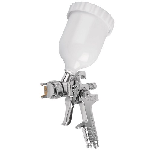 Pistola p/pintar gravedad HVLP vaso plástico, 1.4 mm, Truper.