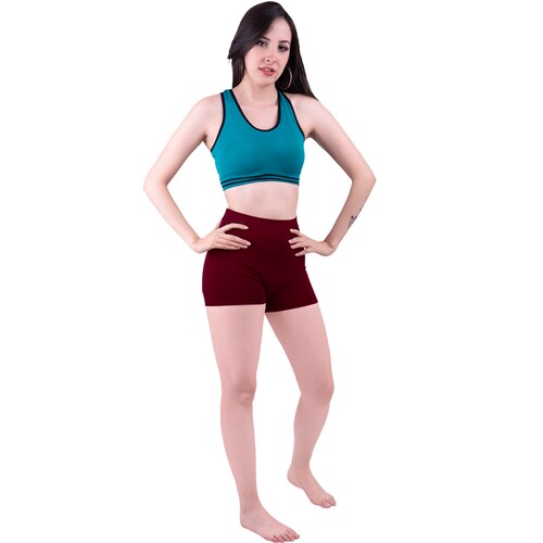Short Licra Mujer, Vino, Unitalla, Deportivo, Dama, Atlético, Boxer, Entrenamiento, Pantalones Cortos, Biker.