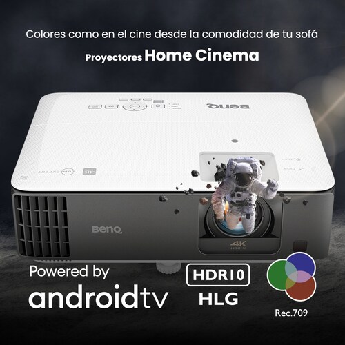Proyector BenQ gaming tiro corto 4K HDR TK700STi, DLP, 3200 Lúmenes, HDMI, 3D, 96% Rec.709, Brillant Color, para futbol, deportes y videojuegos.