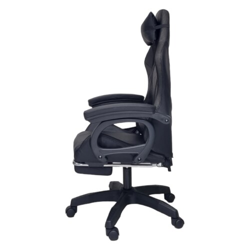 Silla Gamer Led RGB con masajeador, descansa pies, reclinable Negra.