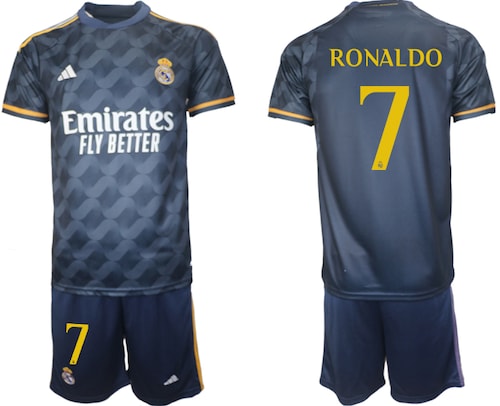 Increible! Jersey Real Madrid 2023/2024 Visita Azul Cristiano Ronaldo CR7 Niño Youth Talla 4 - 5 años