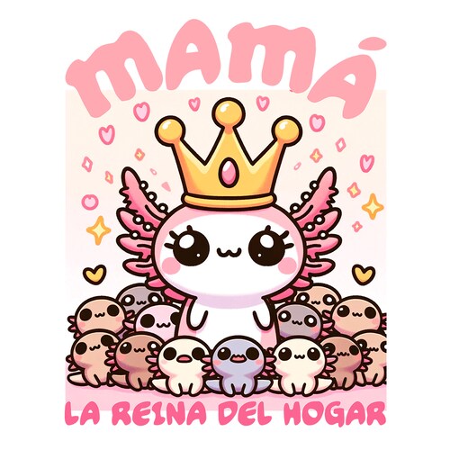 Playera para dama AxoloTee - Mamá Axo Reina.