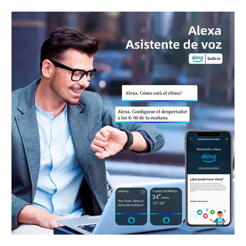 Reloj Inteligente Petukita Box 08F Compatible con Alexa Negro